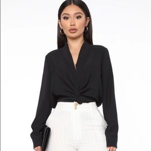 Fashionova Twist Front Blouse NWT